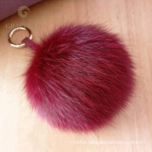 Professional supplier fox fur Pom Pom keychain